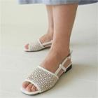 Perforated-detail Sling-back Sandals