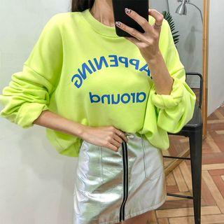 Text Print Drop-shoulder Sweatshirt