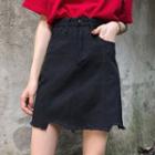 Cut-out Mini Denim Skirt
