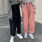 Corduroy High-waist Loose-fit Pants