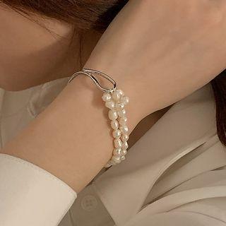 Freshwater Pearl Layered Bracelet Silver - One Size