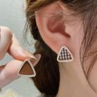 Triangle Asymmetrical Alloy Earring 1 Pair - Brown - One Size