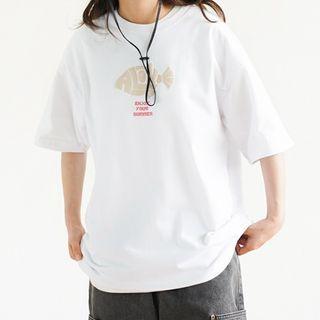 Fish Print Short Sleeve Tee