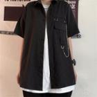 Short-sleeve Cargo Shirt With Chain