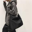 Plain Nylon Crossbody Bag Black - One Size