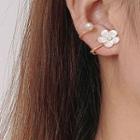 Faux Pearl Shell Flower Cuff Earring