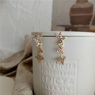 S925 Silver Rhinestone Earrings - Pair Of Earrings