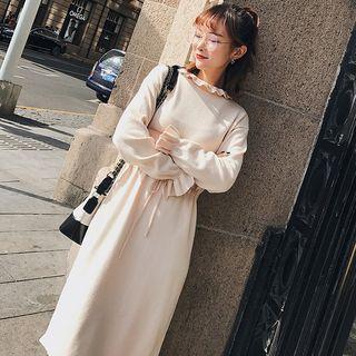 Frill Collar Long-sleeve Dress