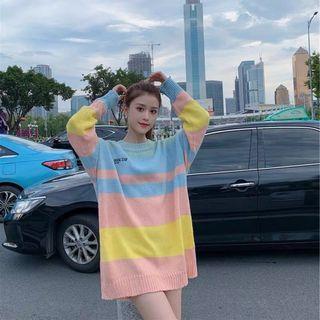 Bear Detail Striped Sweater