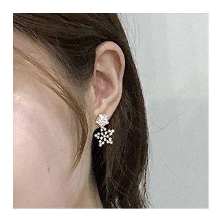 Rhinestone Star Earring 925 Sterling Silver Needle - Rhinestone Star - One Size