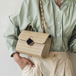 Irregular Bucked Flap Crossbody Bag