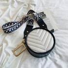 Faux Leather Quilted Round Crossbody Bag