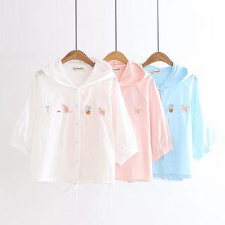Cat Embroidered Light Jacket