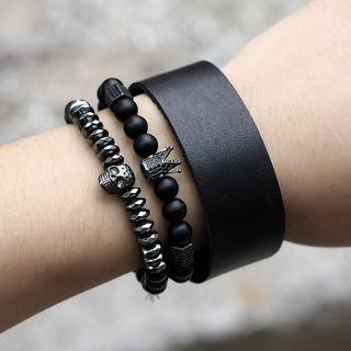 Crown / Skull Agate Bracelet