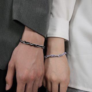 Couple Matching Genuine Leather Stainless Steel Bracelet (various Designs) / Set