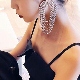 Oversized Rhinestone Layered Hoop Earring