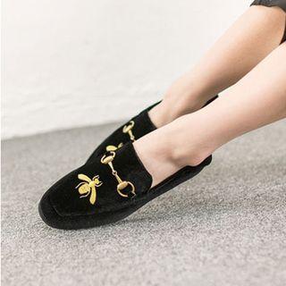 Metallic-detail Velvet Loafers