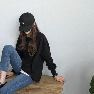 Raglan-sleeve Dip-back Sweatshirt