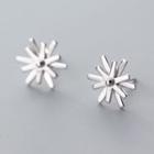 925 Sterling Silver Flower Earring 1 Pair - Silver - One Size