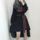 Set: Long/ Short-sleeve A-line Lolita Dress + Hair Clip