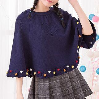 3/4-sleeve Cropped Sweater