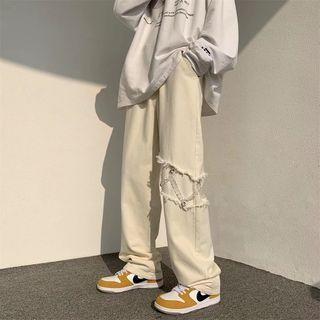 Distressed Baggy Jeans / Straight Leg Pants