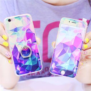 Set: Tempered Glass Screen Protective Film + Mobile Ring Stand + Iphone 6 / 6 Plus Case
