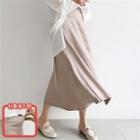 Zip-side Satin Skirt