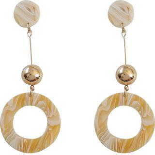 Resin Hoop Metal Bead Drop Earring