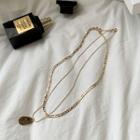 Pendant & Chain Necklace Set (2 Pcs) Gold - One Size