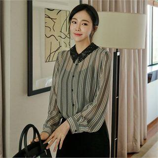 Lace-collar Pattern Blouse
