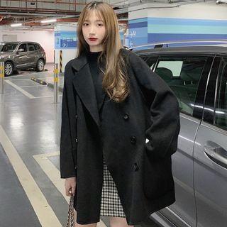 Collared Double-breasted Woolen Coat