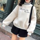 Mock Two-piece Embroidered Letter Sweatshirt