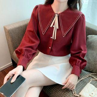 Corduroy Tie Neck Shirt