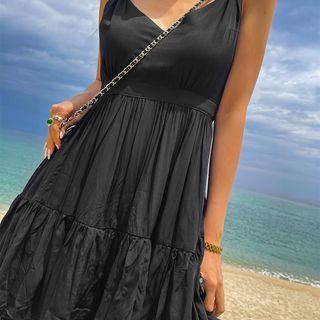 Open-back Shirred Mini Sundress