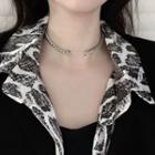Safety Pin Choker Necklace Silver - One Size