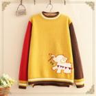 Elephant & Rabbit Color-block Sweater