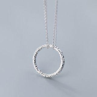 925 Sterling Silver Hoop Pendant Necklace S925 Silver - As Shown In Figure - One Size