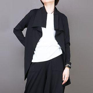 Asymmetric Hem Open-front Jacket