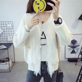 Mesh Trim Cardigan