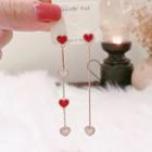 925 Sterling Silver Non-matching Enamel Heart Earrings