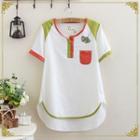Embroidered Short Sleeve Top