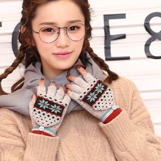 Patterned Half Finger Gloves