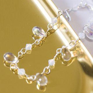 Faux Crystal Alloy Bracelet Light Gray & Silver - One Size