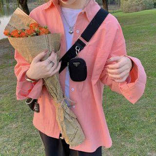 Plain Shirt Coral Orange - One Size