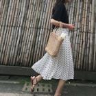 Dotted A-line Pleated Skirt