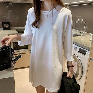 Round Neck Plain T-shirt Dress