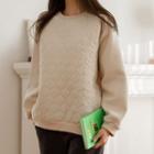 Balloon-sleeve Quilted Pullover