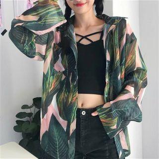 Set: Print Light Jacket + Lattice Top