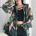 Set: Print Light Jacket + Lattice Top